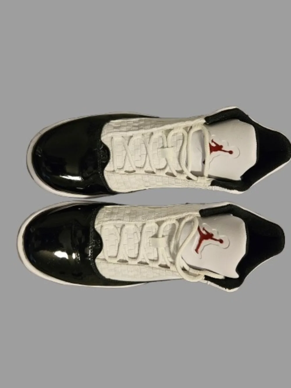 Jordan Men's White and Black Sneakers with Red Jumpman